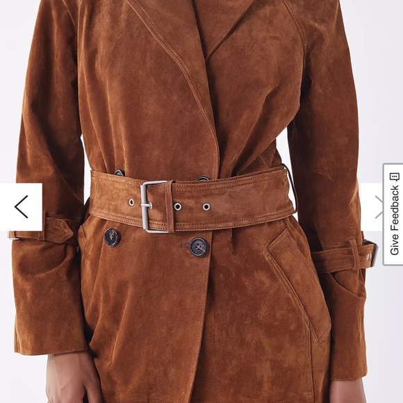 Avec Les Filles Tan Suede Trench Coat - Picture 4 of 8